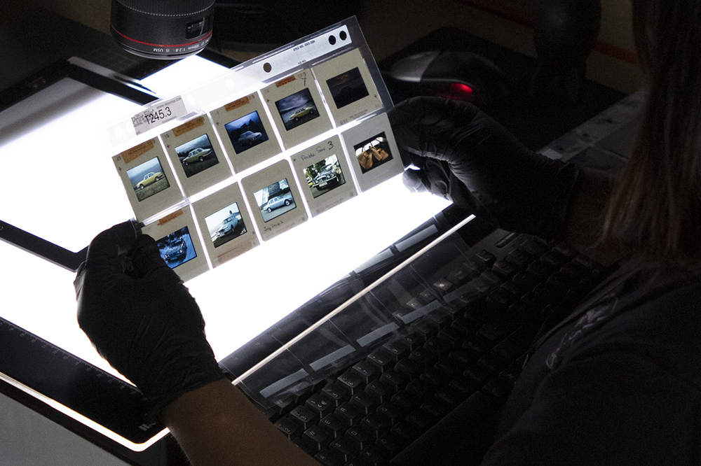 A photograph of 3mm transparencies over a lightbox.