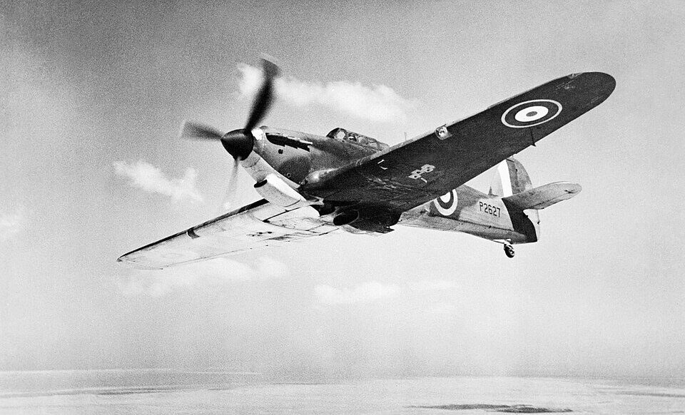 A Hawker Hurricane Mk I in flight over Egypt, October 1940.