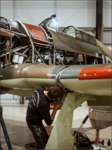 Hawker Hurricane undergoing maintenance in ARCo hanger